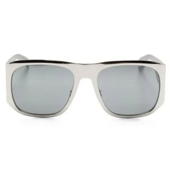NEW SL636 002 SAINT LAURENT SUNGLASSES UNISEX SILVER SQUARE EYEWEAR SL 636 002 - Picture 2 of 4